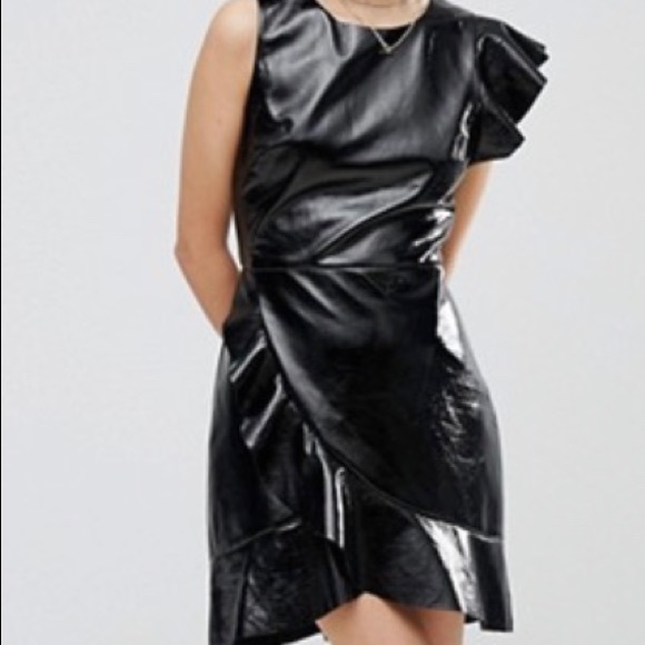 J.O.A. Dresses & Skirts - JOA High Shine Ruffle Dress. Very rare style